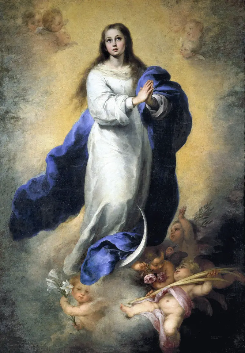 The Immaculate Conception of El Escorial, Spanish Baroque Religious Painting by Murillo